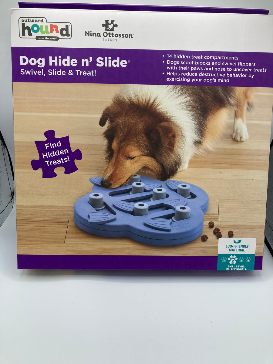 Outward Hound Puppy Hide N' Slide Interactive Treat Puzzle Green Dog Toy