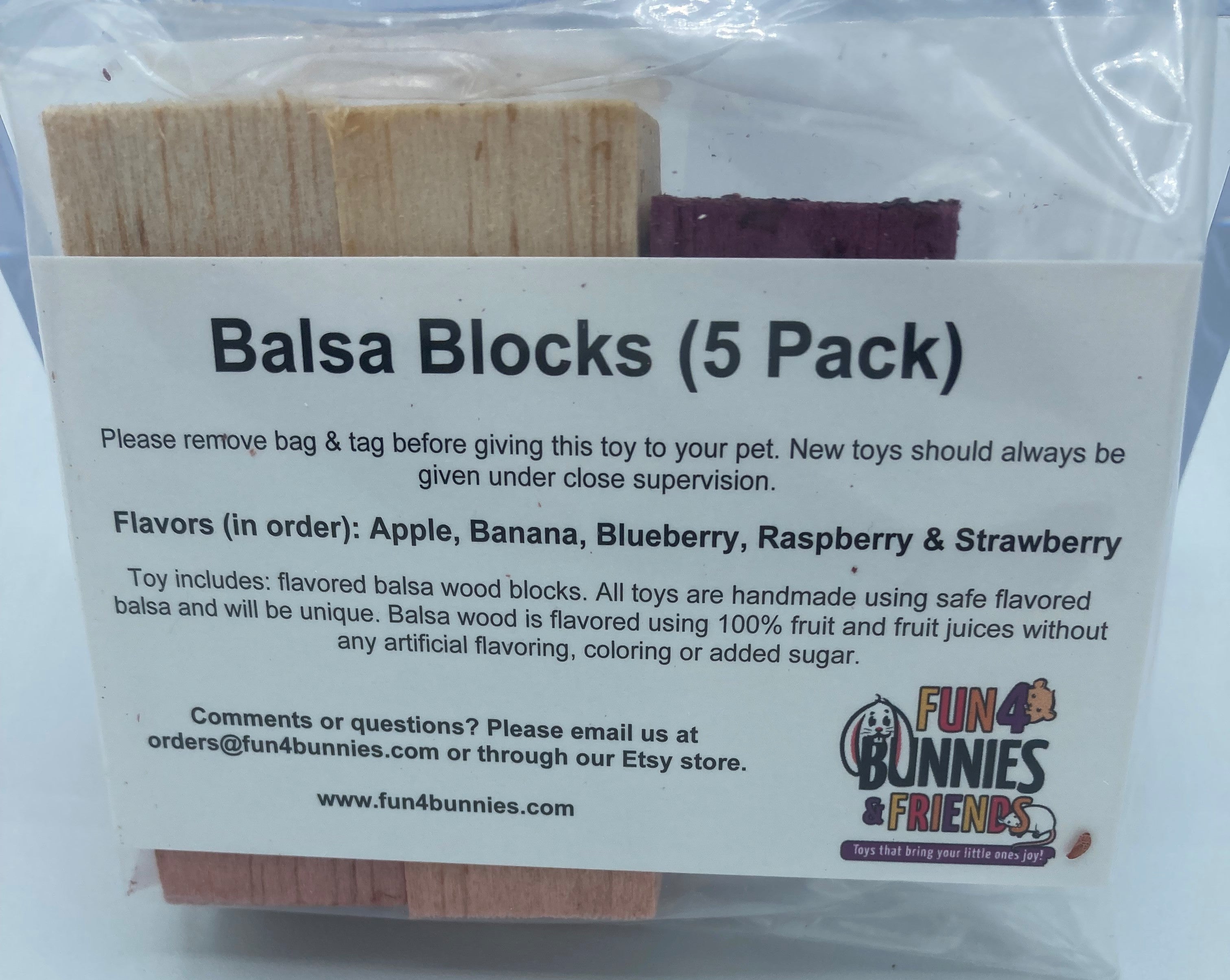 Fun4Bunnies & Friends - Balsa Blocks (5 pack) – Rhody Bun Mobile Market